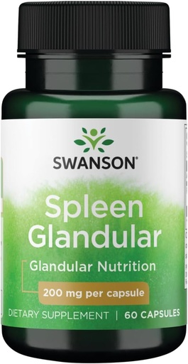 [BRSWGYL4PN7QED3A] Swanson Raw Spleen Glandular 200 Milligrams 60 Capsules