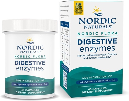 [BRSWGFD2BUBAEEQV] Nordic Naturals Nordic Flora Digestive Enzymes - 45 Capsules - Digestive Function, Optimizes Nutrient Availability - Non-GMO - 45 Servings