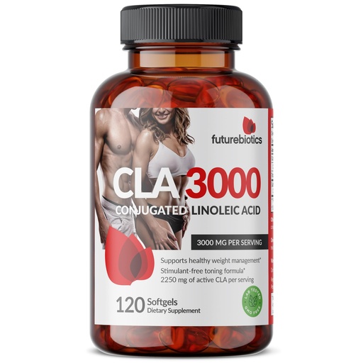 [BRSWGAALAFYRSCY6] Futurebiotics CLA 3000 Extra High Potency - Non-Stimulating Conjugated Linoleic Acid, Non GMO, 120 Softgels