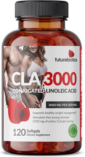 [BRSWGAALAFYRSCY6] Futurebiotics CLA 3000 Extra High Potency - Non-Stimulating Conjugated Linoleic Acid, Non GMO, 120 Softgels