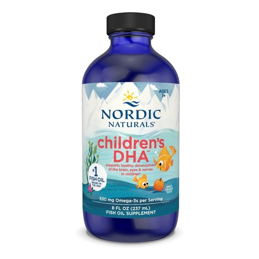 [BRSWGGI3B4ARGYLO] Nordic Naturals Children’s DHA, Orange - 8 oz for Kids - 530 mg Omega-3 with EPA & DHA - Brain Development & Function - Non-GMO - 96 Servings