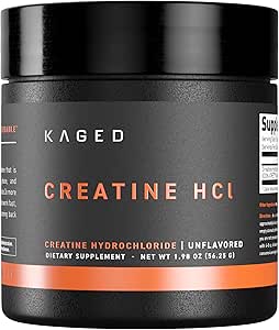 [BRSROZIQAQFR6DIZ] Kaged Creatine HCl Powder, Unflavored, Muscle Building and Recovery Supplement, Patented Formula, Highly Soluble Powder, 75 Servings