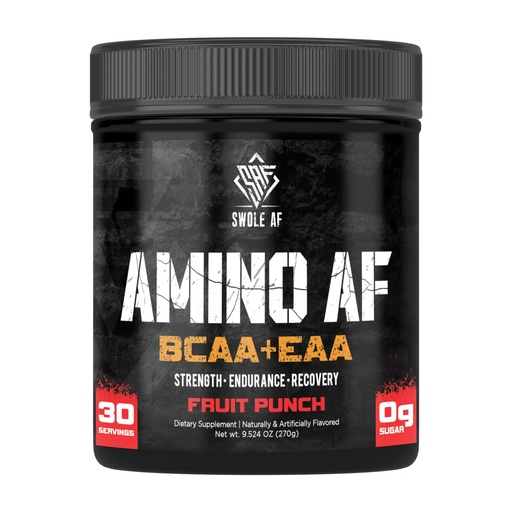 [BRSW2GINDMBWCADX] Swole AF | Amino AF BCAA + EAA | Essential Amino Acids for Muscle Gain Endurance & Recovery | Dietary Supplement for Enhanced Mood Faster Metabolism | Fruit Punch