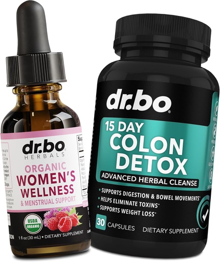 [BRSRAEI7AR4GGEY3] Hormone Balance for Women & Colon Cleanse - Organic Hormonal Balance Supplements Liquid Drops & Menstrual Cramp Period Support - 15 Day Intestinal Cleanse Pills & Probiotic Colon Cleanser Detox