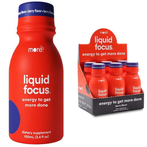 [BRSRMYA7PMDWEYAZ] More Labs Liquid Focus, Nootropic Smart Drink with Powerful Antioxidants & Adaptogenic Herbs for Energy and Concentration, 150mg Caffeine (Pack of 6)
