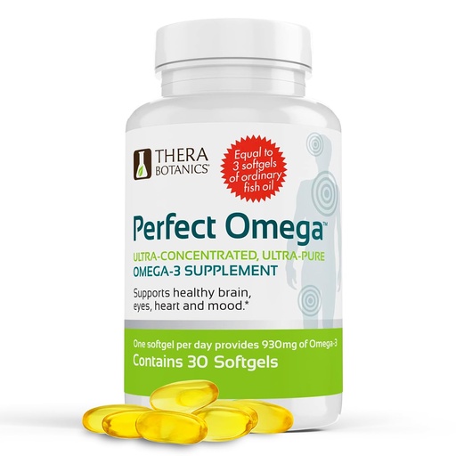 [BRSWGHD6BF7WO3A6] Therabotanics Perfect Omega Fish Oil Supplement EPA & DHA – High Absorption, Concentrated Omega 3 for Heart, Brain, Eye, & Metabolic Health - Alaskan Fish Oil Softgels - 30 Count (Pack of 1)