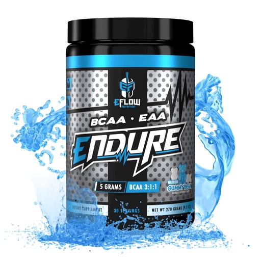 [BRSWKEYYOJ7AKDT2] eFlow Nutrition Endure BCAA Plus EAA - Essential Amino Acids Electrolyte Powder Intra Workout - Improve Energy, Recovery and Performance - Warrior Gummy Bear(30 Servings)