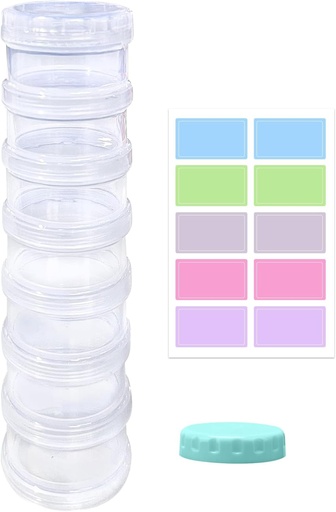 [BRSWGFI7OVYGY3TZ] 7 Day Pill Organizer Case Stackable Suplementos semanales Vitaminas Pills Holder Dispenser Grande transparente transparente con tapa extra