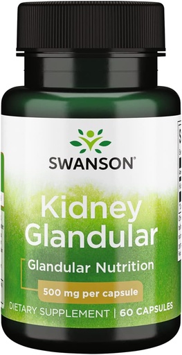 [BRSWGEL5DMIR6CQ6] Swanson Raw Kidney Glandular 500 Milligrams 60 Capsules