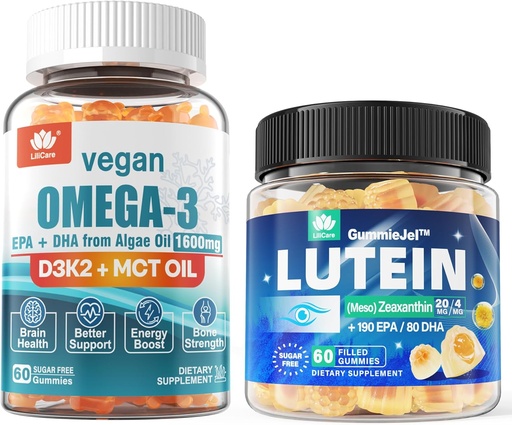 [BRSRABTQA4MA2CD5] Sugar Free Lutein 20mg 40mg & Vegan Omega3 Gummies 1280mg