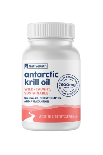 [BRSWYZD2AEMGMCA6] NativePath Wild-Caught Antarctic Krill Oil 500mg - Premium Astaxanthin 200mcg Phospholipid-Bound Omega-3 EPA DHA - Pure Formula GMP Certified Third Party Tested - 30 Softgels