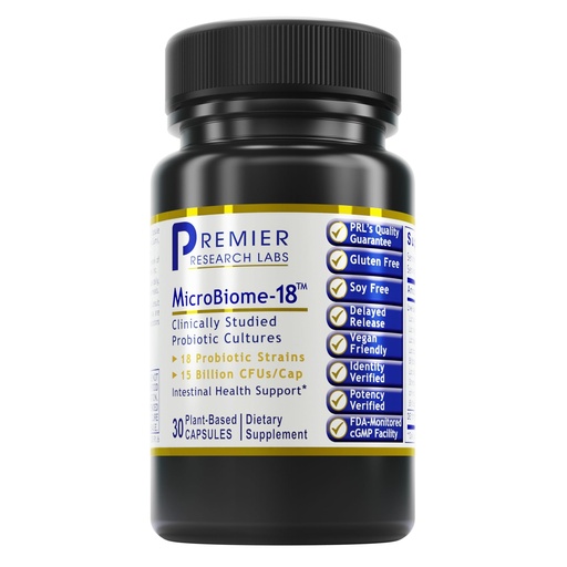 [BRSWGBA3OUMRODLO] Premier Research Labs MicroBiome-18 - Probiotics for Digestive Health, Probiotics with Lactobacillus Acidophilus for Women and Men, Reuteri for Healthy Gut Microbiome - 30 Vegetarian Capsules