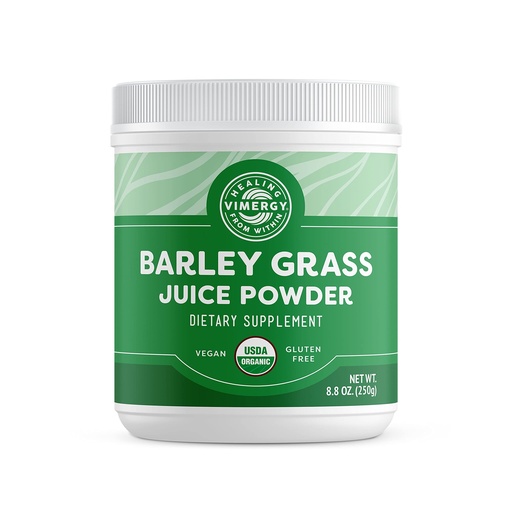 [BRSWIGD3AYEGYHQ3] Vimergy Barley Grass Juice Powder Dietary Supplement - 0.8g per Serving (312 Servings) – Clean Superfood Formula – Promotes Cardiovascular Health* – Organic, Vegan & Gluten-Free – Regular Size 250g