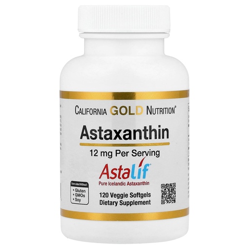 [BRSWGZY2BUIRG33F] California Gold Nutrition Astaxanthin, Antioxidant Carotenoid, AstaLif Pure Icelandic Biologically Active 99% Isomer, 12 mg, 120 Veggie Softgels