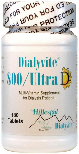 [BRSROADYDJ6GEFA6] Dialyvite 800 Ultra D Multi-Vitamin Supplement for Dialysis Patients - 180 Tablets (6 Month Supply) - Value Bottle