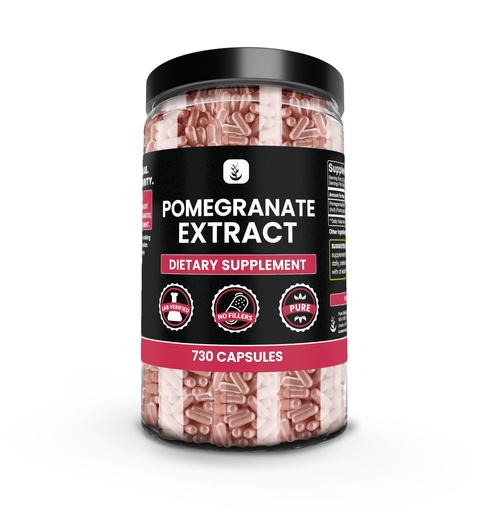 [BRSRMCYCA5YAKAYV] PURE ORIGINAL INGREDIENTS Pomegranate Extract (730 Capsules) No Magnesium Or Rice Fillers, Always Pure, Lab Verified