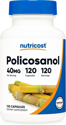 [BRSW2HQTCICBME3A] Nutricost Policosanol 40mg, 120 Capsules - Gluten Free, Non-GMO, and Vegetarian Friendly