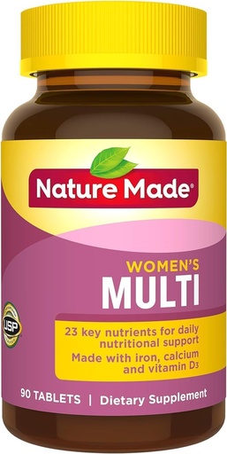 [BRSWIY33A4HAAHA5] Nature Made Women's Multivitamin Tablets, 90 Count for Daily Nutritional Support† (Packaging May Vary)