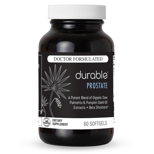 [BRSRAGQQBUOQM2DH] Durable Prostate – 300 mg Organic USPlus® Saw Palmetto Beta-Sitosterol Lycopene & Pumpkin Seed – Supports Prostate Health Urination Doctor-Formulated Made in USA - 30 Day Supply (60 Softgels)