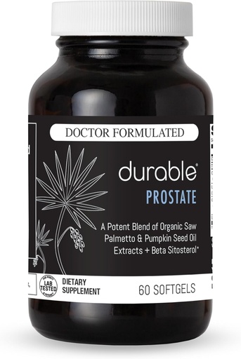 [BRSRAGQQBUOQM2DH] Izturīgs prostatas – Organic USPlus Saw Palmetto + Beta-Sitosterīns – atbalsta vīriešu prostatas veselību, urīnpūšļa funkcija un plūsma – Doctor-Formulated, Ražots ASV – 30 Day Supply (60 Softgels)