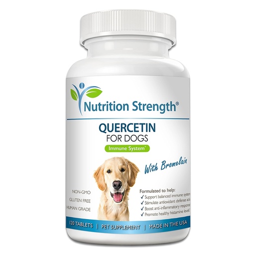 [BRSW2HAQBV7A23LJ] Quercetin for Dogs with Bromelain to Support Balanced Immune System, Promote Inflammatory Relief & Antioxidant Activity, Quercetin for Dog Allergies, 120 Chewable Tablets