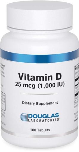 [BRSWIY35AIARQA32] Douglas Laboratories Vitamin D 25 mcg (1,000 IU) - D3 Vitamin - For Immune Support, Bone Health & Tooth Health* - D Vitamin as Cholecalciferol - 100 Tablets