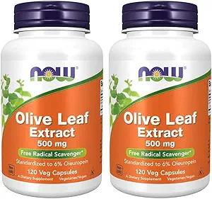 [BRSWIHQLOQPAG2LA] Now Foods Olive Leaf Extract 500mg Standardized to 6% Oleuropein, 120 Vcaps (2 Pack)