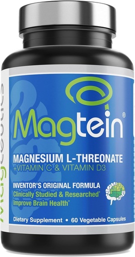 [BRSWKYYEON7Q2H3K] Magtein - Magnesium L-Threonate Supplement, Memory, Focus, Sleep & Brain Health Formula for Men & Women, Cognitive Support for Adults, Clinically Researched - 60 Veg Capsules