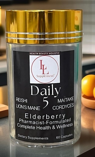 [BRSRMBI3OUIRQFDF] Daily 5 with All Purposes Antioxidants Dietary Supplement | The Pharmacist's Formulation Mushroom Complex LL Supplement