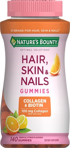 [BRSRMCT5BUNGOG32] Nature's Bounty with Biotin and Collagen, Citrus Gummies, 140 Ct