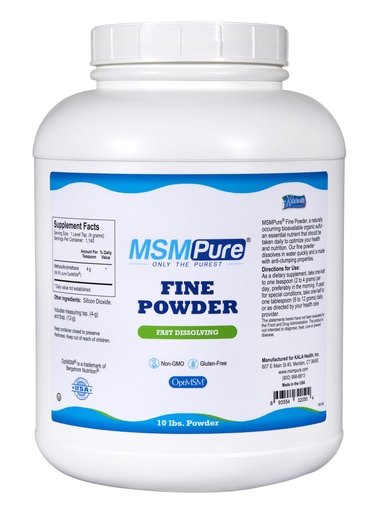 [BRSWIYQGDEEGIEY7] KALA HEALTH MSMPure Fast Dissolving Fine MSM Powder Crystals – US-Made MSM for Joint Health, Skin Appearance, and Hair & Nail Support – 10 lb, Organic Sulfur