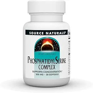 [BRSWIYQYOV6B4E3M] Source Naturals Phosphatidyl Serine Complex Stabilized Enzyme Supplement 500mg - 30 Softgels