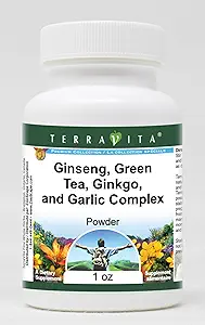 [BRSWI2QRPMMA4FDE] Ginseng, Green Tea, Ginkgo, and Garlic Complex Powder (1 oz, ZIN: 517068)