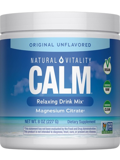 [BRSW22YOCQPQKEQ7] Natural Vitality MaxCalm Magnesium Powder | High Absorbable Ionic Glycinate and Citrate Formula | 8oz Unflavored Supplement