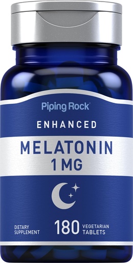 [BRSRMHQ6PMIRQC35] Piping Rock Melatonin 1 mg | 180 Tablets | Supplement for Adults | Vegetarian, Gluten Free, Non-GMO