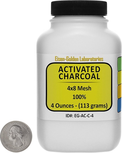 [BRSWIBIPAUBBY2DY] Activated Charcoal [C] 100% ACS Grade Course Granules 4 Oz in a Space-Saver Bottle USA