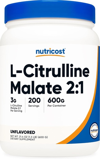 [BRSWKYQ3BIPGE3TC] Nutricost L-Citrulline Malate (2:1) Powder (600 Grams)