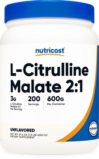 [BRSWKYQ3BIPGE3TC] Nutricost L-Citrulline Malate (2:1) Powder (600 Grams)