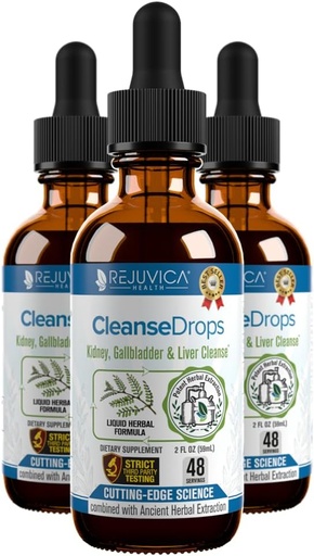 [BRSWGHAPAAIGA3Y2] Cleanse Drops - Avanceret Nyre & Gallblære Cleanse Support - Flydende levering til bedre Absorption - Chanca Piedra Brugt i Amazonsk Regnskov