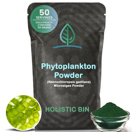 [BRSWYFA3CEPBADIV] Holistic Bin Marine Phytoplankton Powder | Cultivated in Nordic Seawater | Microalgae Superfood | Natural Source of Omega-3, Chlorophyll & Amino Acid | Premium Marine Nutrition Supplement | 50 Grams