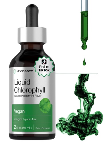 [BRSW2EALCMMRUC3J] Horbäach Liquid Chlorophyll Drops | 2 oz | Vegan, Non-GMO, and Gluten Free Formula | Natural Peppermint Flavor