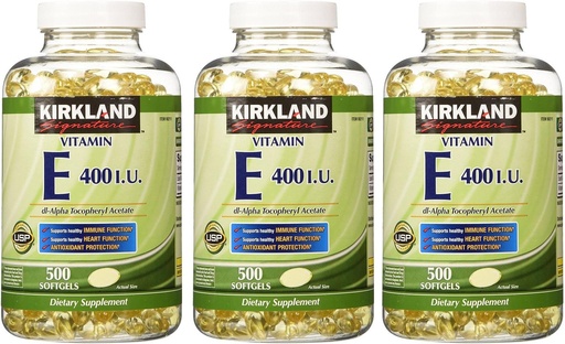 [BRSWGZQHPMHQYC35] Firma Kirkland, Vitamina E 400 UI 500 Softgels fvKDn (Pack of 3)