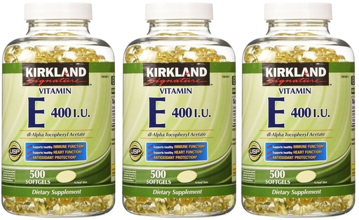[BRSWGZQHPMHQYC35] Kirkland Signature, Vitamin E 400 IU 500 Softgels fvKDn (Pack of 3)