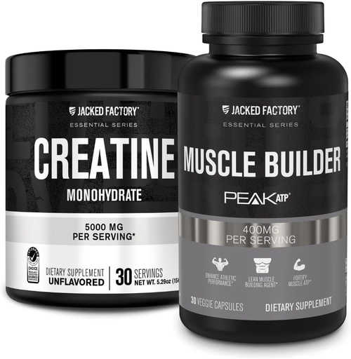 [BRSRAGQ6BMCAOCIZ] Jacked Factory Creatine Monohydrate Powder 150g - Creatine Suplement for Muscle Growth, Increased Strength & Essentials Muscle Builder - Daily Muscle Builder with PeakATP (30 Kapsules)