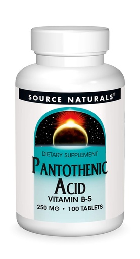 [BRSWIYT3OMAGGCTG] Source Naturals Pantothenic Acid, 250 mg -100 Vegan Tablets | Vitamin B-5 | Non-GMO Validated*
