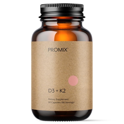[BRSRAZY7AR6BSFDH] ProMix Nutrition Vitamin D3 K2 5000iu Supplement | MK4 & MK7 | Soy & Gluten Free - 90 Count Capsule