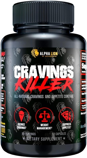 [BRSRMYD3OF7RE23G] Alpha Lion Cravings Killer Suplemento con Saffron Extract &amp; Garcinia Cambogia Extracto para Metabolismo & Dieta Apoyo, Ayuda a controlar el hambre &amp; Más (50 cápsulas)
