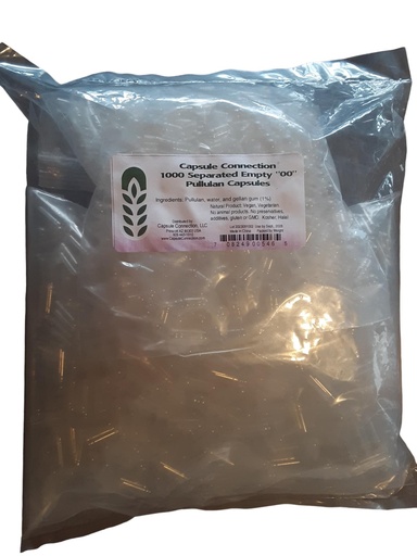 [BRSRAY3RB56AYCQV] Capsule Connection Separated Empty Pullulan Capsules, 00" Size, Vegan & Vegetarian (1000)