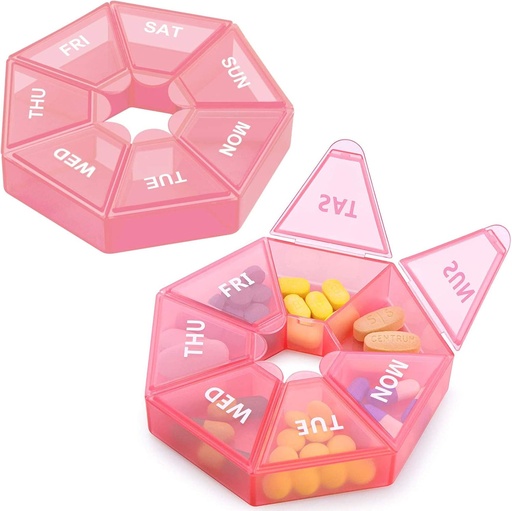 [BRSW2YYQBAFWKC3X] 2PCS Weekly Pill Organizer Large 7 Day Pill Box Organizer Daily Medicine Case for Vitamin Fish Oil Pills Supplements Arthritis Friendly