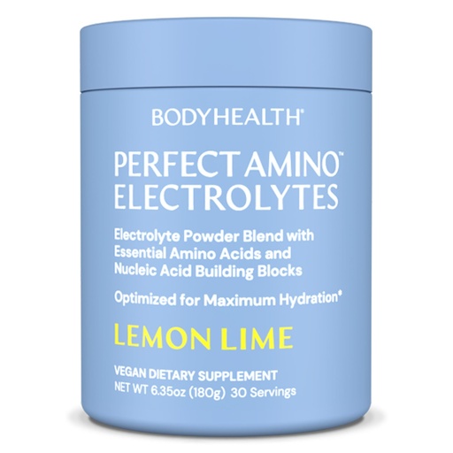 [BRSRAZAZA4NBM2Y4] BodyHealth PerfectAmino Electrolyte Powder No Sugar, Hydration Fasting Keto Zero Sugar Electrolytes Drink Mix with Trace Minerals - Lemon Lime - 30 Servings